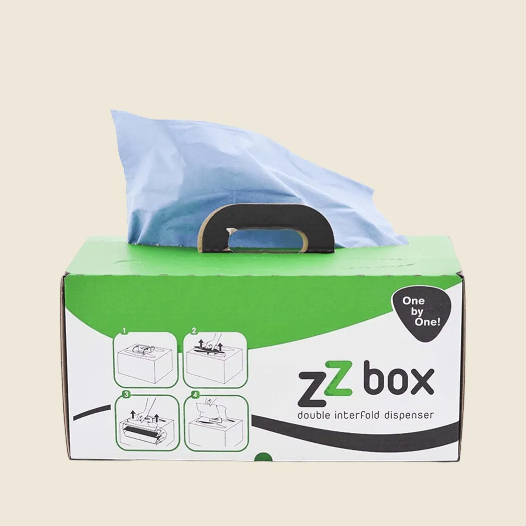 Box 3-laags blauw papier